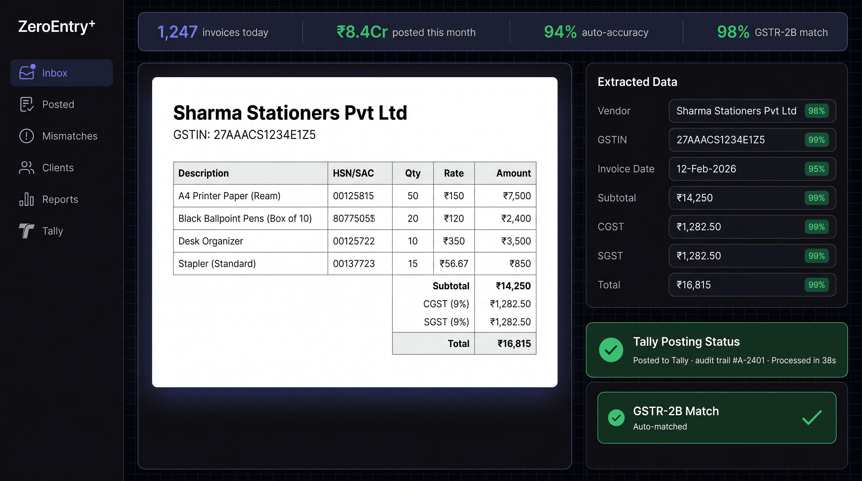 Example CA Firms product UI built by NVSX Labs