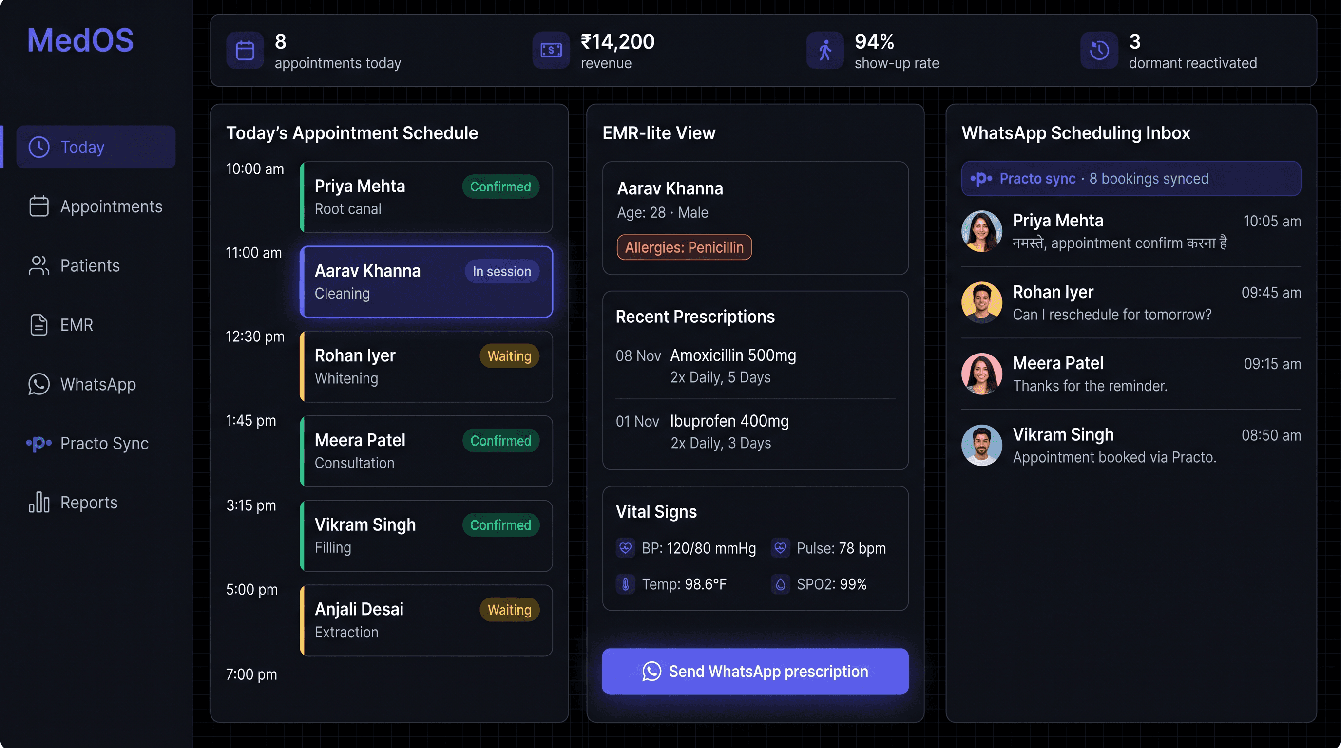 MedOS dashboard